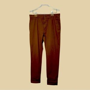 H&M L.O.G.G Slim Fit 32x 30 Dark Tan Straight Leg Trousers, Nearly New